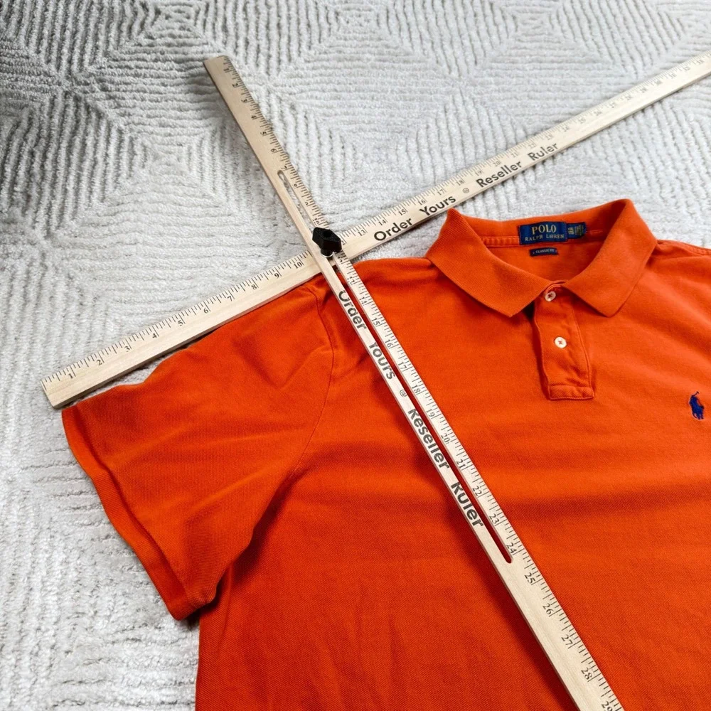 Polo Ralph Lauren Polo Shirt Men XXL Orange Classic Fit Cotton Preppy Golf Fratt